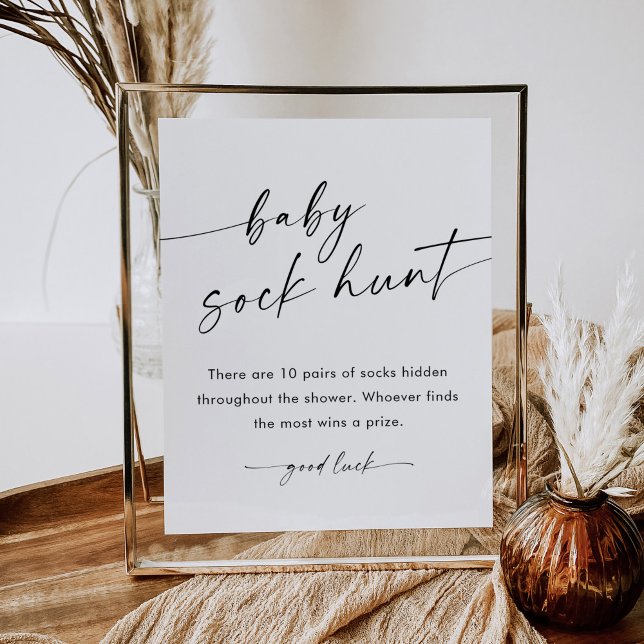 Affiche SYMBOLE DE JEU Baby shower KAIA Baby Sock Chasse (Créateur téléchargé)