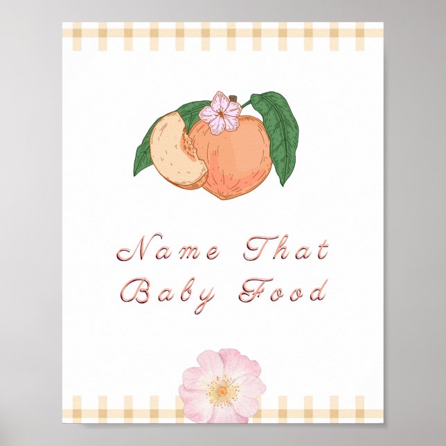 Affiche SYMBOLE DE JEU Baby shower Sweet Little Peach (Devant)