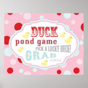Affiche Symbole de jeu Carnaval ou Circus Duck Pond