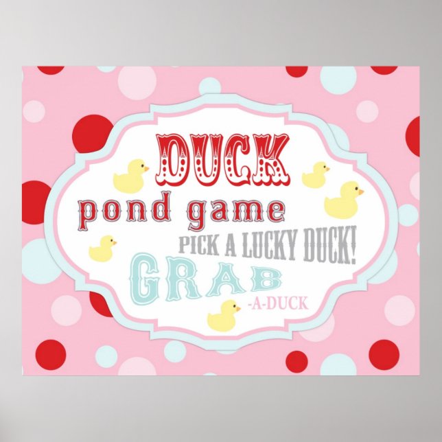 Affiche Symbole de jeu Carnaval ou Circus Duck Pond (Devant)