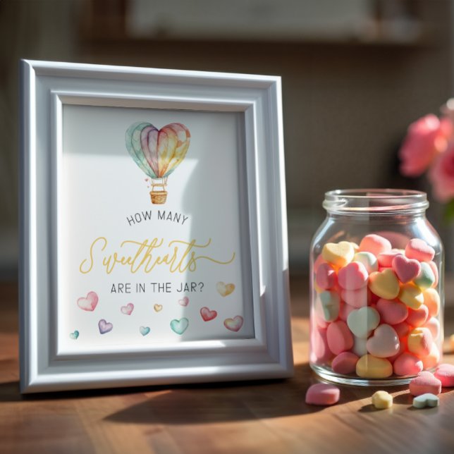Affiche SYMBOLE DE JEU DE Baby shower DE Jar (Valentine Baby Shower Game)