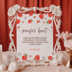 Affiche SYMBOLE DE JEU DE CHASSE Baby shower doux Berry