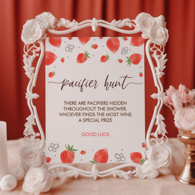 Affiche SYMBOLE DE JEU DE CHASSE Baby shower doux Berry (Créateur téléchargé)