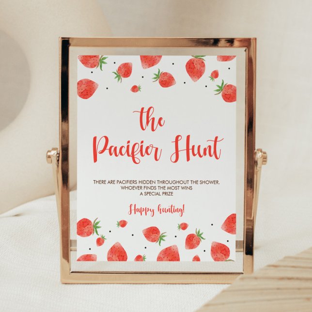 Affiche SYMBOLE DE JEU DE CHASSE Baby shower doux Berry (Créateur téléchargé)