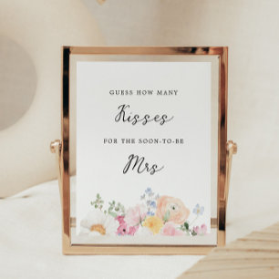Affiche Symbole de jeu Soft Pastel Floral Fêtes des mariée
