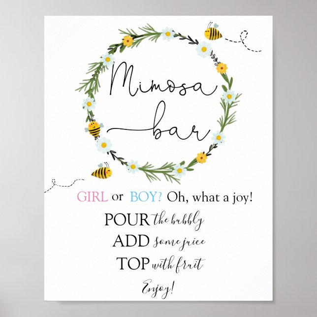 Affiche Symbole de la barre Bee Mimosa (Devant)