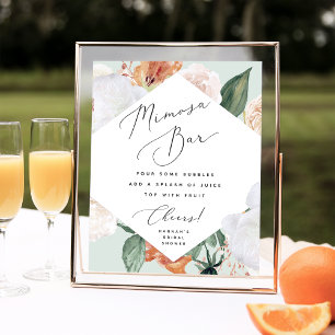 Affiche Symbole de la barre Boho Blooms Mimosa