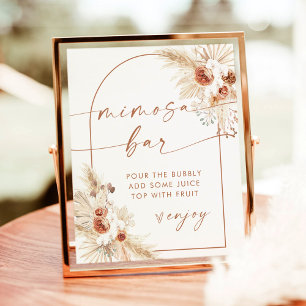 Affiche Symbole de la barre Boho Mimosa   Terracotta Pampa