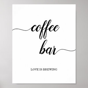 Affiche Symbole de la barre de café en calligraphie noire