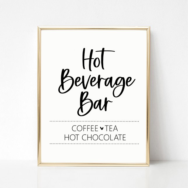 Affiche Symbole de la barre de chocolat à chaud pour thé à (Hot Beverage Bar Sign)