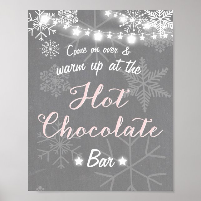 Affiche Symbole de la barre de chocolat chaud Flammes de n (Devant)