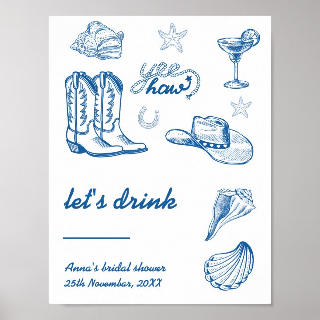 Affiche Symbole de la barre de la cowgirl côtière (Devant)