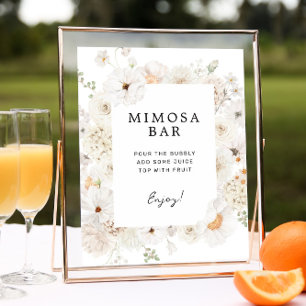 Affiche Symbole de la barre de Mimosa à la floraison blanc