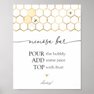 Affiche Symbole de la barre Mimosa de douche d'abeille dor