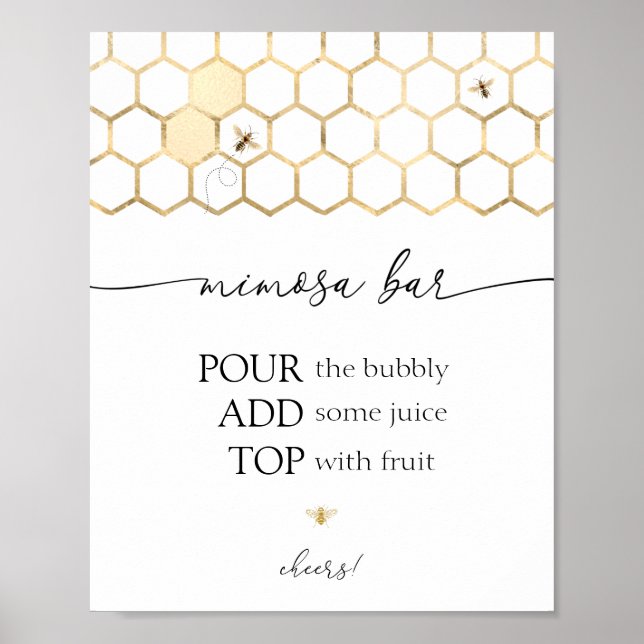 Affiche Symbole de la barre Mimosa de douche d'abeille dor (Devant)