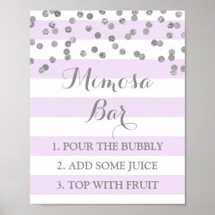 Affiche Symbole de la barre Mimosa Lavender Stripes Argent