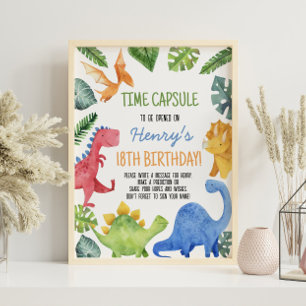 Affiche Symbole de la Capsule d'Anniversaire de Dinosaur