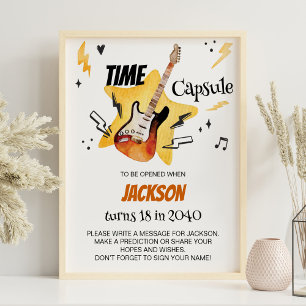 Affiche Symbole de la capsule d'anniversaire de la guitare
