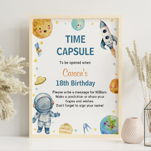 Affiche Symbole de la capsule d'heure d'anniversaire des p