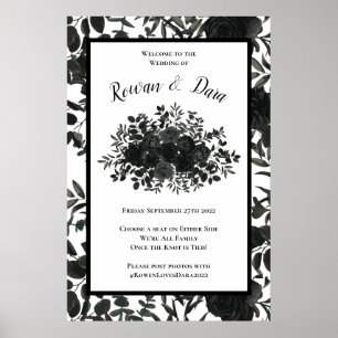 Affiche Symbole de la cérémonie gothique du Mariage Rose b