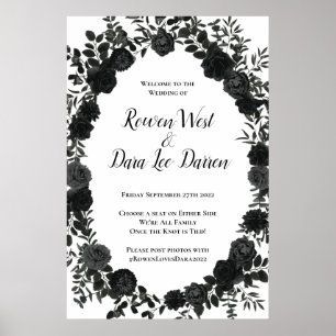 Affiche Symbole de la cérémonie gothique du Mariage Rose b