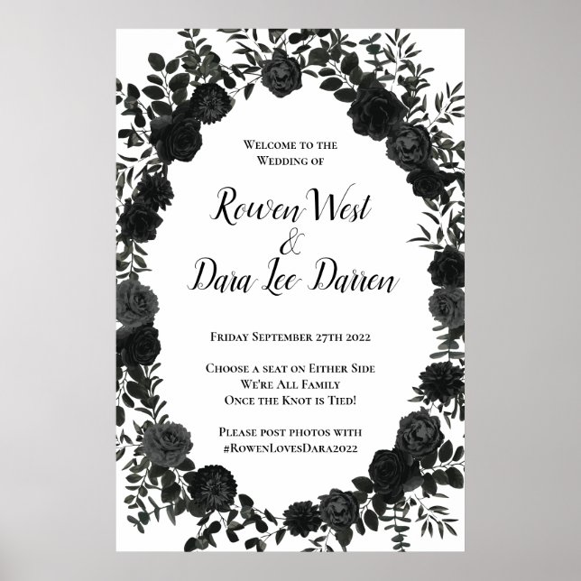 Affiche Symbole de la cérémonie gothique du Mariage Rose b (Devant)
