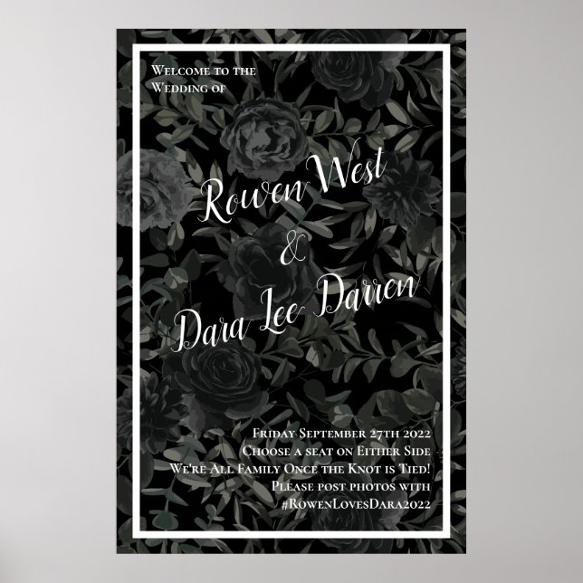 Affiche Symbole de la cérémonie gothique du Mariage Rose b (Devant)