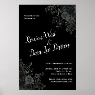 Affiche Symbole de la cérémonie gothique du Mariage Rose b