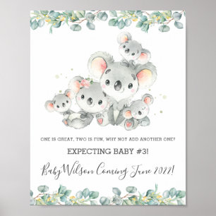 Affiche Symbole de la Famille Cute Koala de cinq Faire-par