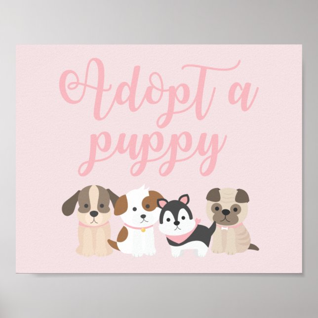 Affiche Symbole de la fête d'anniversaire du chiot Adoptez (Devant)