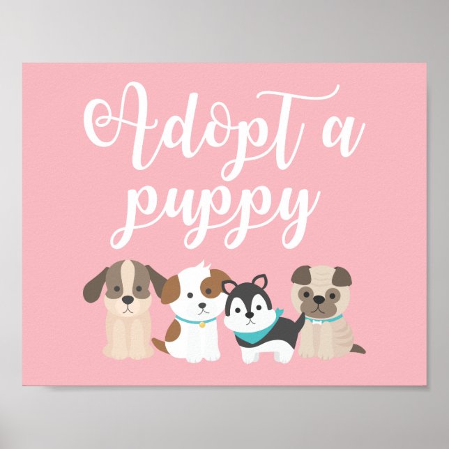 Affiche Symbole de la fête d'anniversaire du chiot Adoptez (Devant)