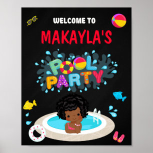 Affiche Symbole de la fête de bienvenue de la piscine Fill