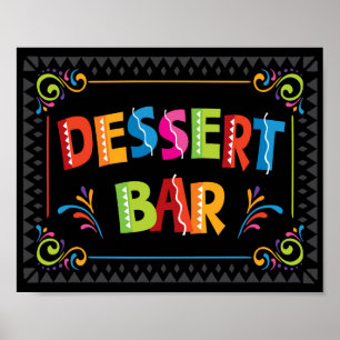 Affiche Symbole de la Fête de la BARRE DE FÊTE DE DESSERT