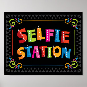 Affiche SYMBOLE DE LA FÊTE DE LA STATION SELFIE Fiesta