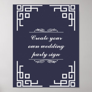 Affiche Symbole de la fête de mariage à la frontière blanc