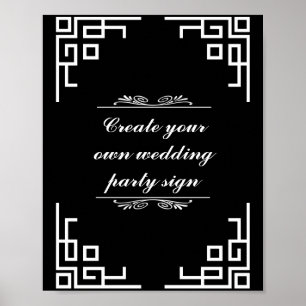 Affiche Symbole de la fête de mariage à la frontière noire