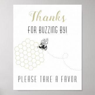 Affiche Symbole de la fête des abeilles au miel doux Favor