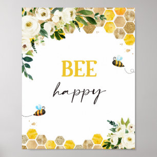 Affiche Symbole de la fête des Baby showers d'abeilles Mam