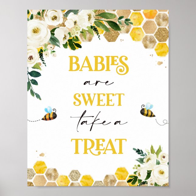 Affiche Symbole de la fête des Baby showers d'abeilles Mam (Devant)