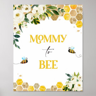 Affiche Symbole de la fête des Baby showers d'abeilles Mam