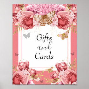 Affiche Symbole de la fête des Baby showers papillons et c