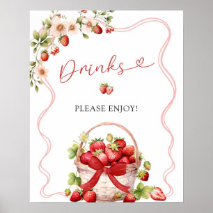 Affiche Symbole de la fête des boissons Coquette Berry In