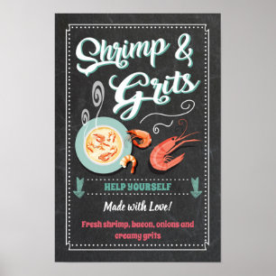 Affiche Symbole de la fête des crevettes et crevettes