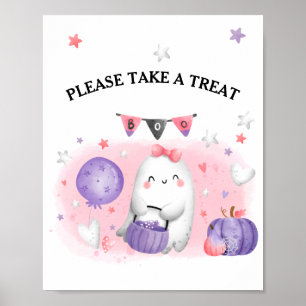 Affiche Symbole de la fête d'Halloween Little Boo Favorise