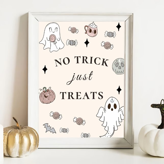 Affiche Symbole de la fête d'Halloween No Trick (Créateur téléchargé)