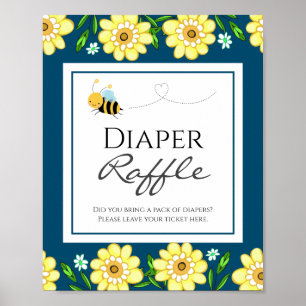 Affiche Symbole de la fête du Baby shower de l'abeille mig