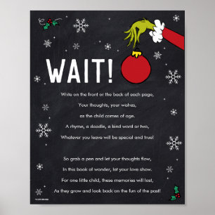 Affiche Symbole de la fête du livre d'invité Grinch Chalkb