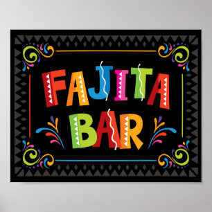 AFFICHE SYMBOLE DE LA FÊTE FAJITA BAR