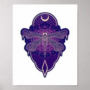 Affiche Symbole de la Fleur Mandala de Vie Géométrique