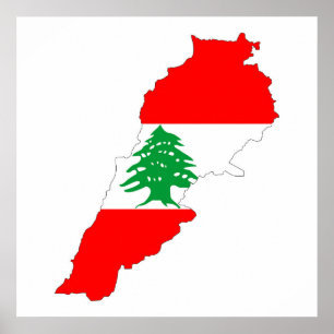 Affiche symbole de la forme du drapeau du pays du liban